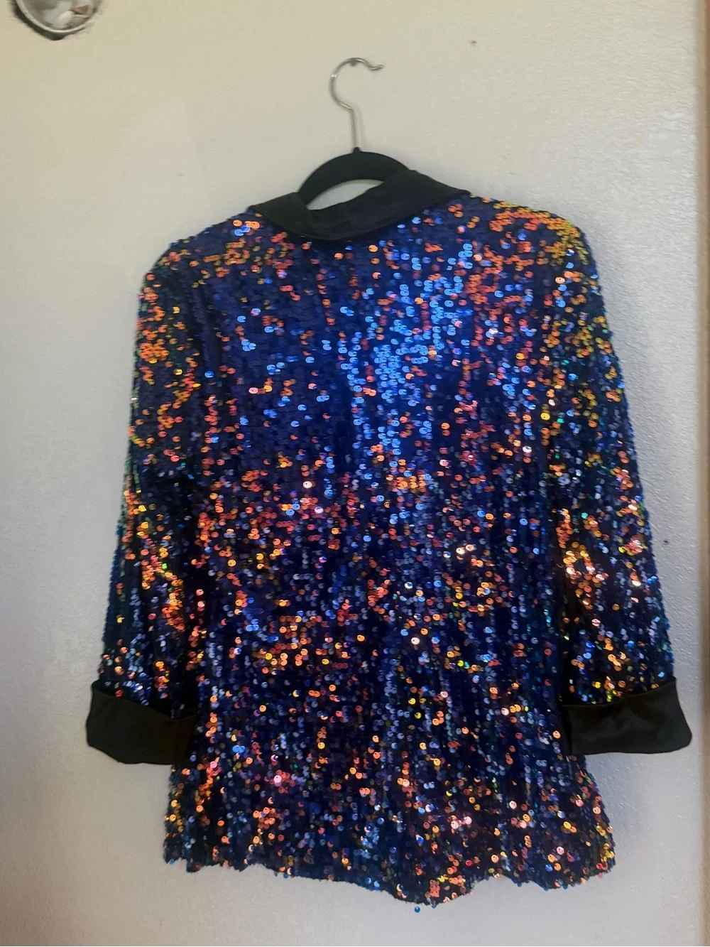 Sequined Navy Multicolor Blazer Jacket